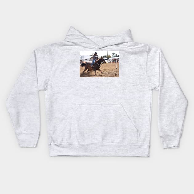 Barrel racing Kids Hoodie by theartsyeq